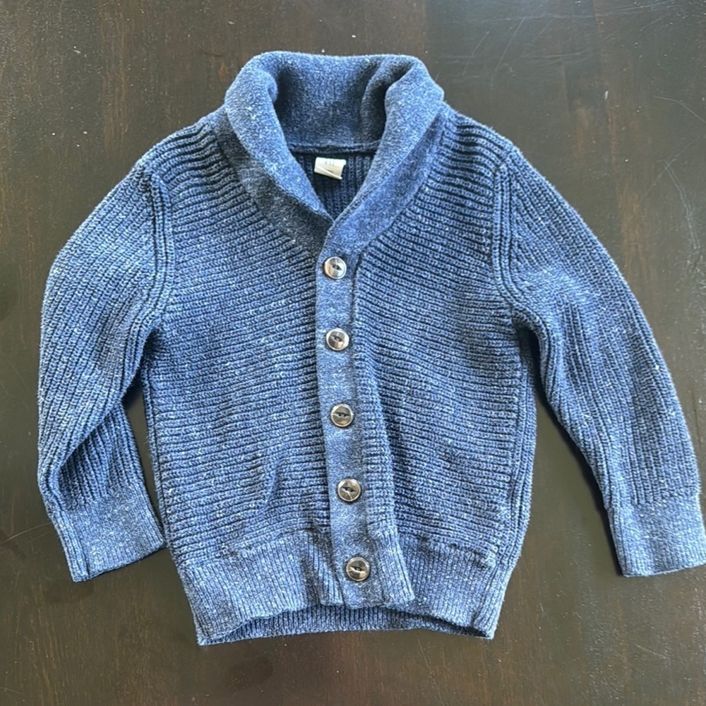 GAP Kids Blue Shawl Collar Sweater